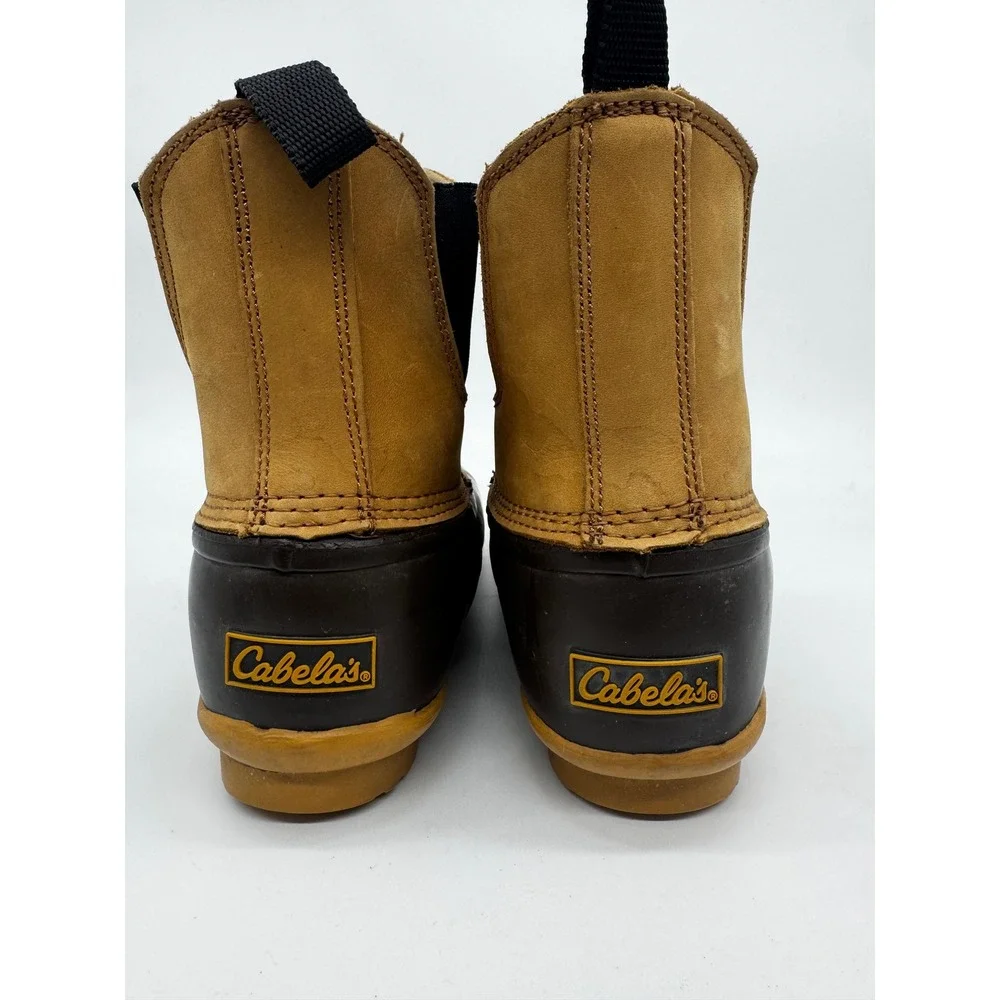 Cabela's Thinsulate Duck Boots Mens 8D Brown Leather Rubber Steel Shank 8936089